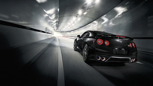 2023 Nissan GT-R seen from behind driving through a tunnel | Tony Serra Nissan in Cullman AL