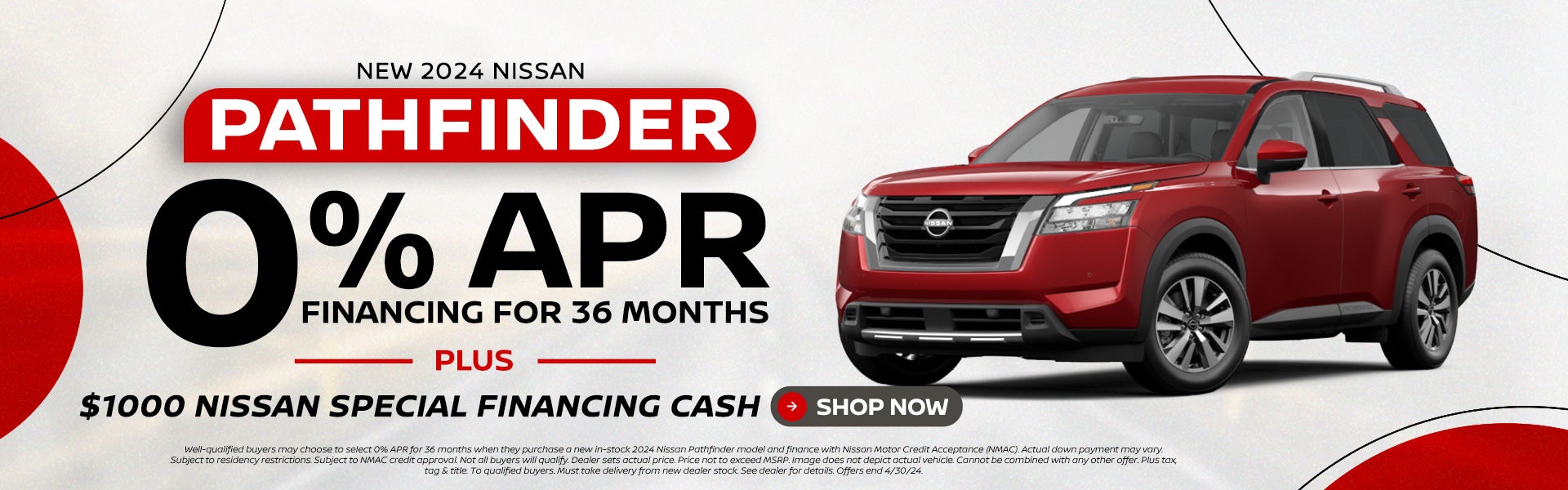 2024 Nissan Pathfinder 0% for 36 Months with $1000 Cash